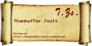 Thanhoffer Zsolt névjegykártya